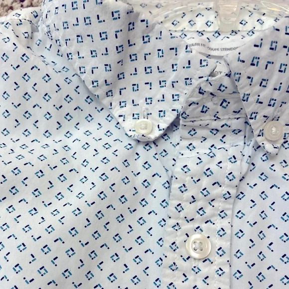 Old Navy Long Sleeve Cotton Button Down‎ Shirt Regular Fit Mens Large Light Blue - Picture 4 of 7